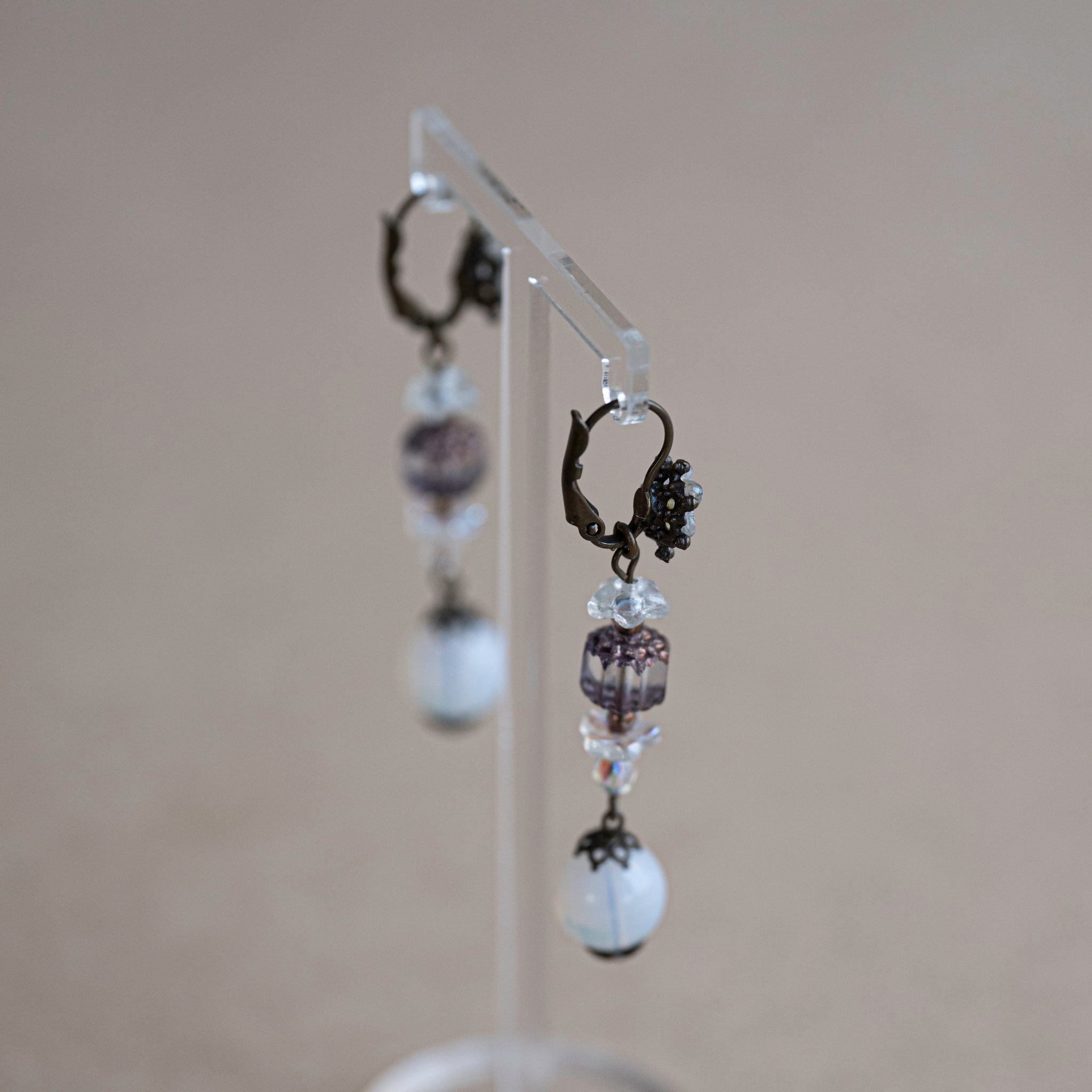 Flora Purple Glass Drop Earrings