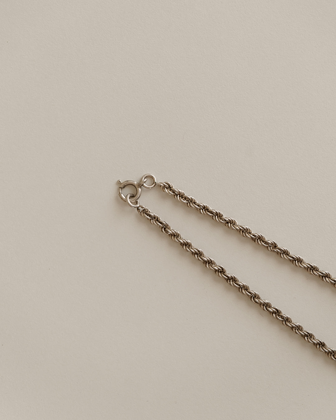 C.1950-60|Knot Silver Rope Chain Necklace