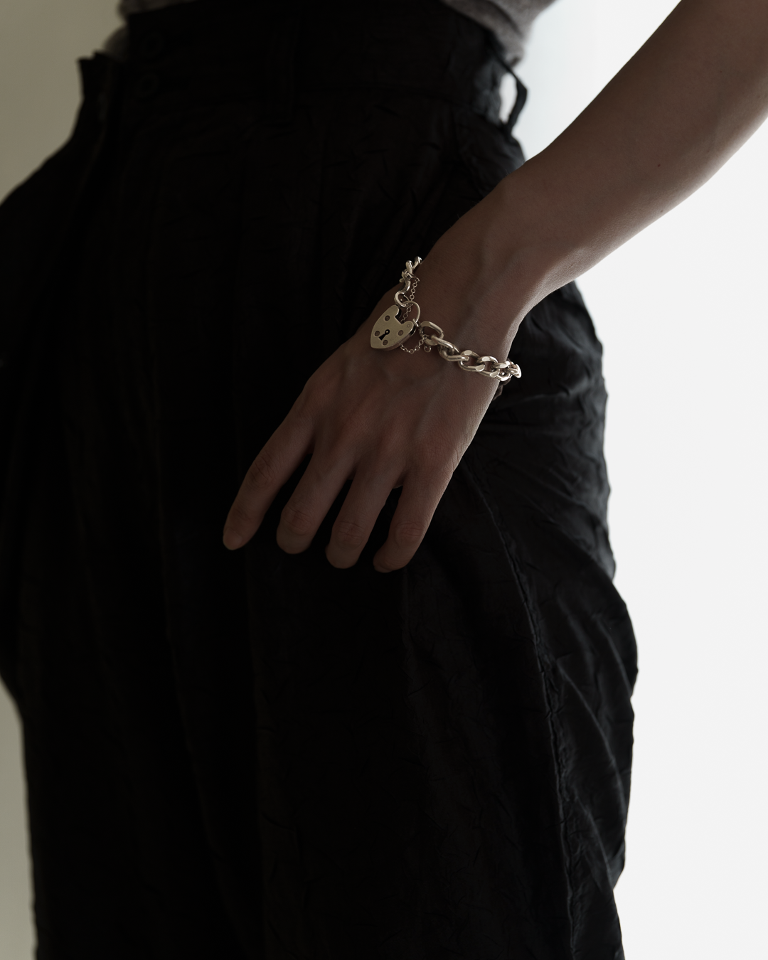1975|Silver Heart Padlock Bracelet