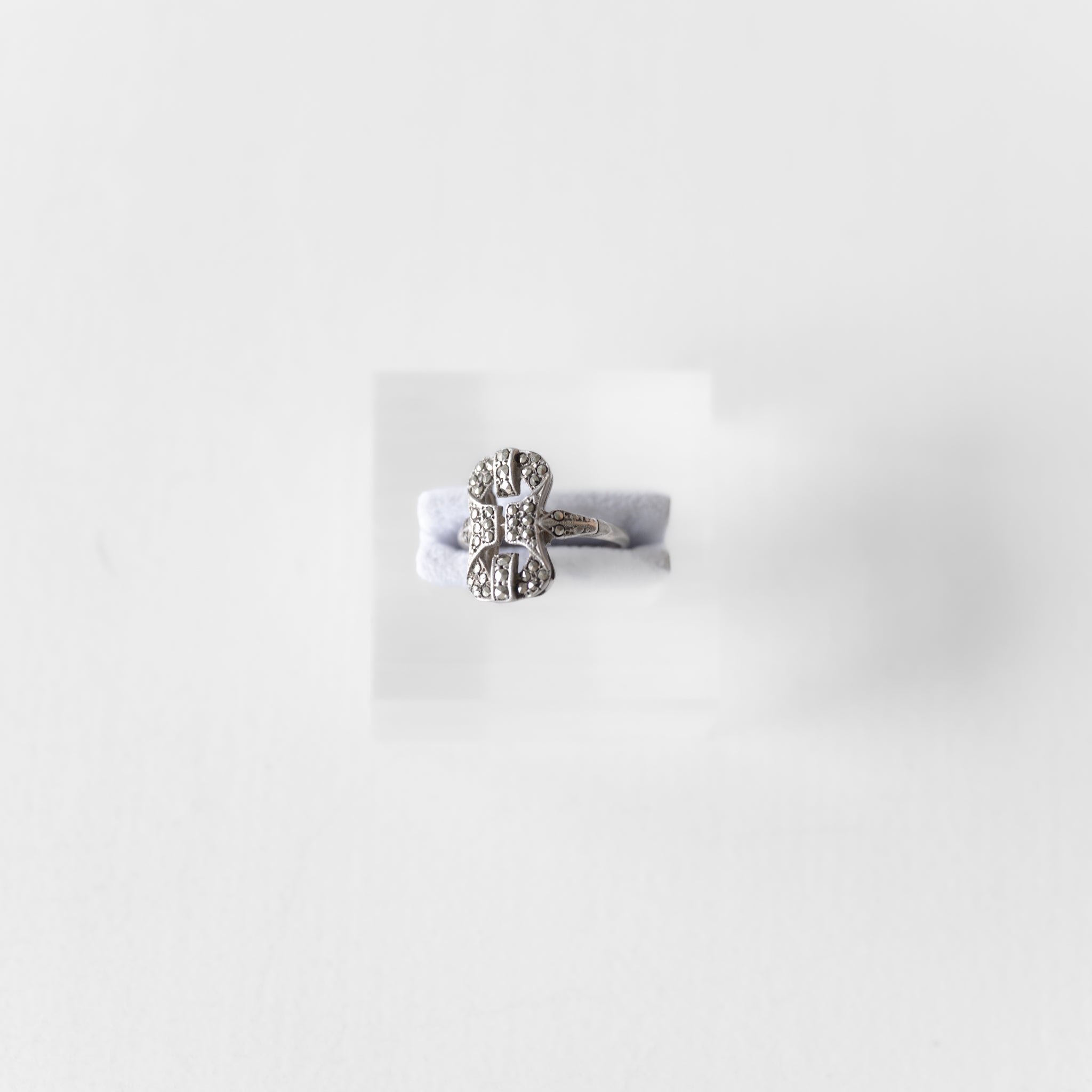 C.1920-1940|Crest Marcasite Silver Ring