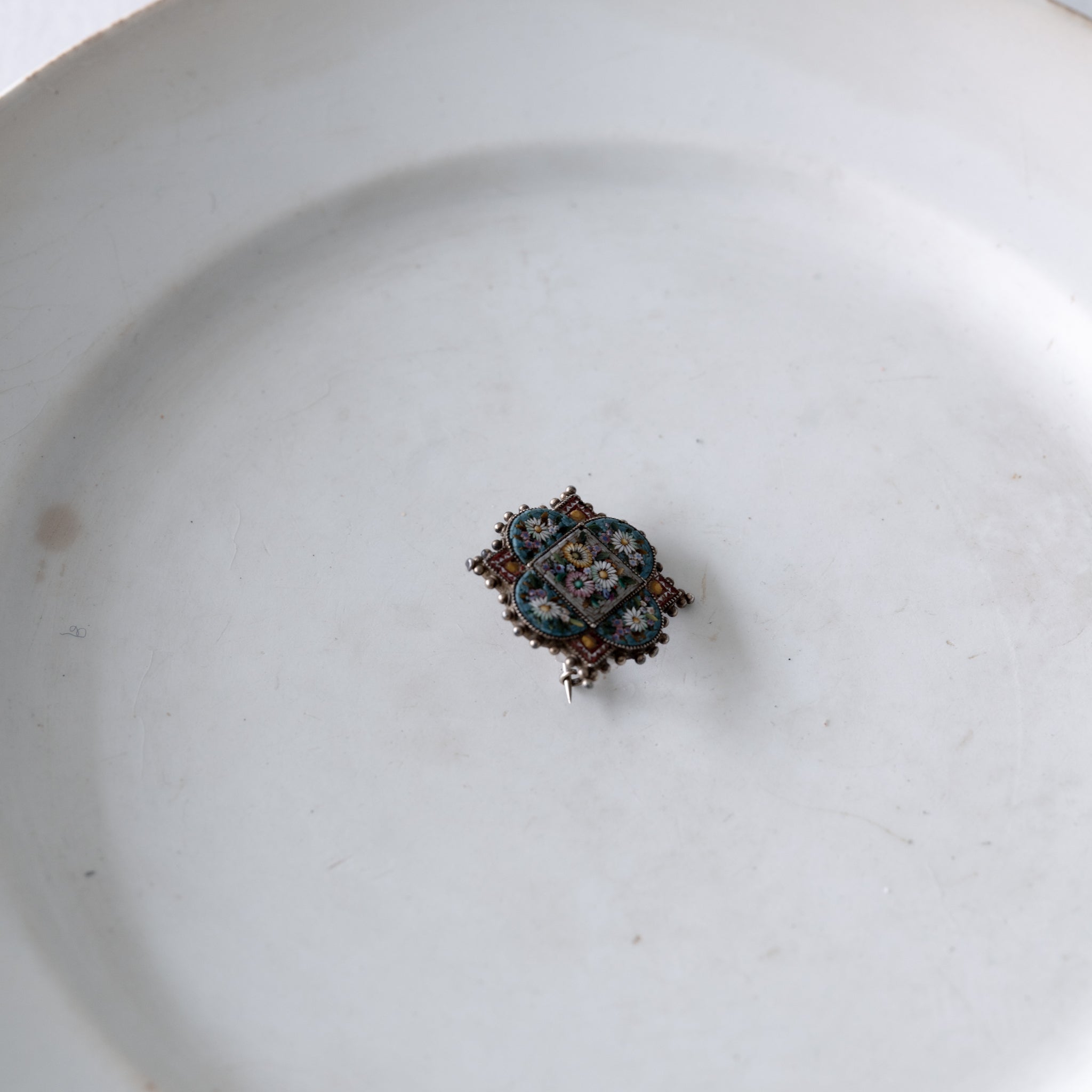 C.1900|Micro Mosaic Little Daisy Garden Brooch