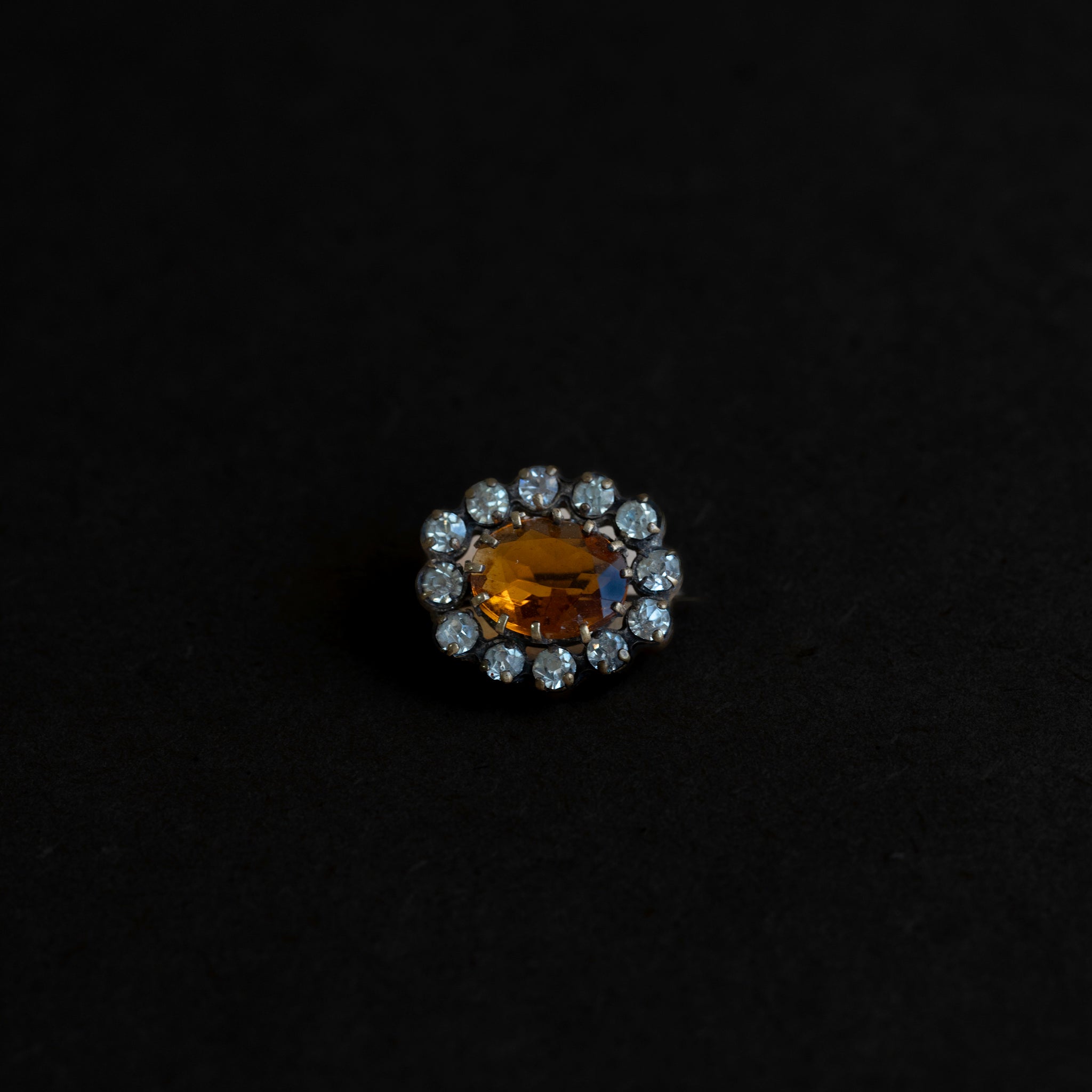 Antique Petit Orange Glass Brooch