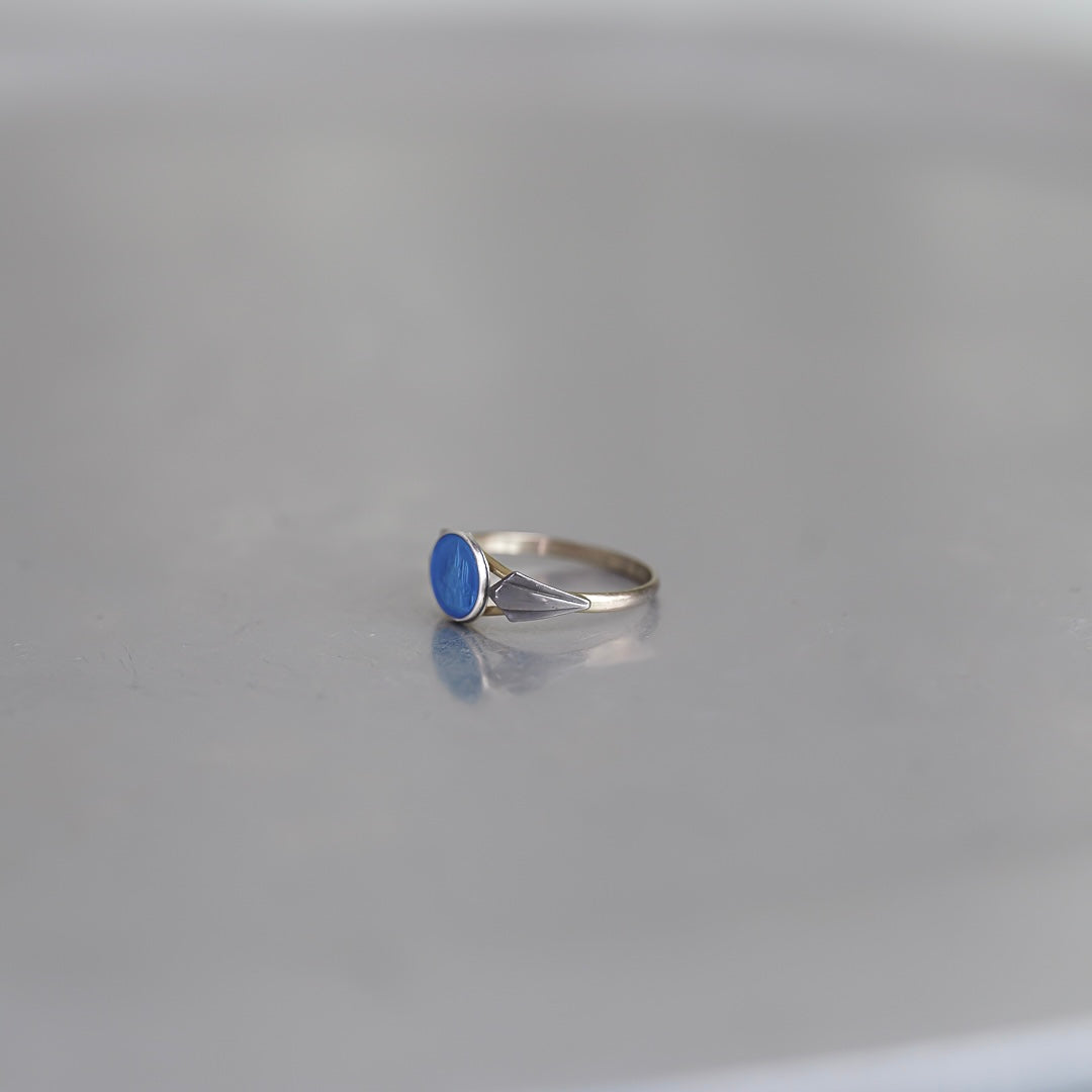 C.1930-1950|Blue Mont Saint-Michel Medaille Ring