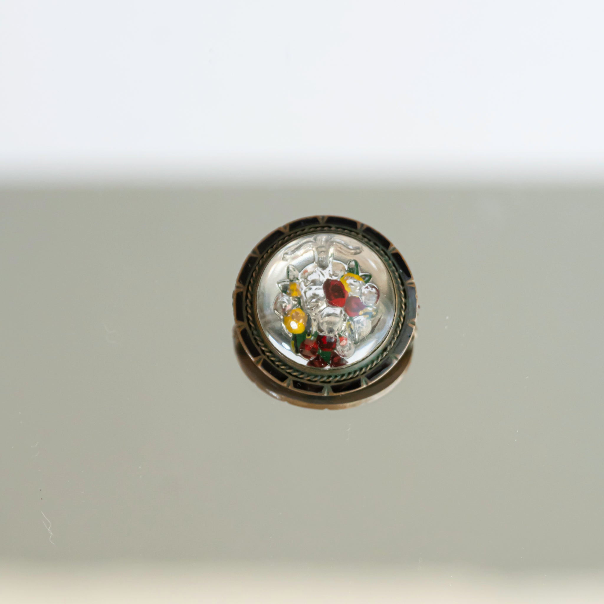Grape Rose Tree Glass Brooch