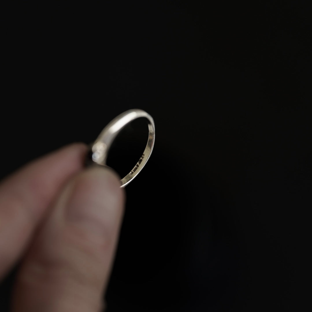 C.1970- Red Garnet et Opal Silver Ring