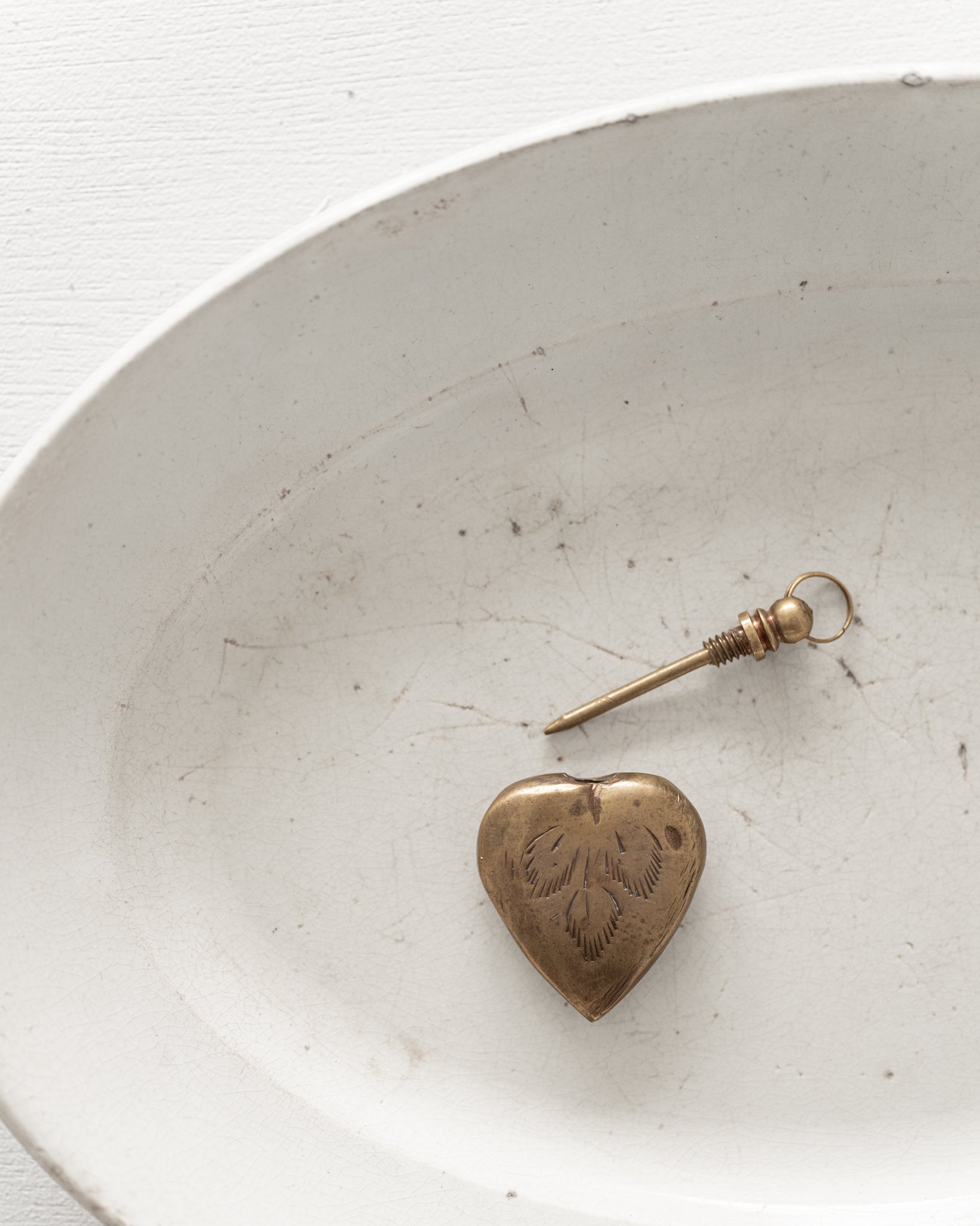 C.1900-1920|Heart Scent Bottle Pendant with Dauber