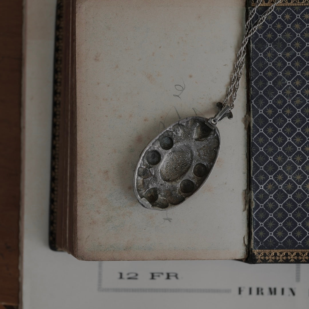 C.1900|"EO" Monogram Rosette Necklace