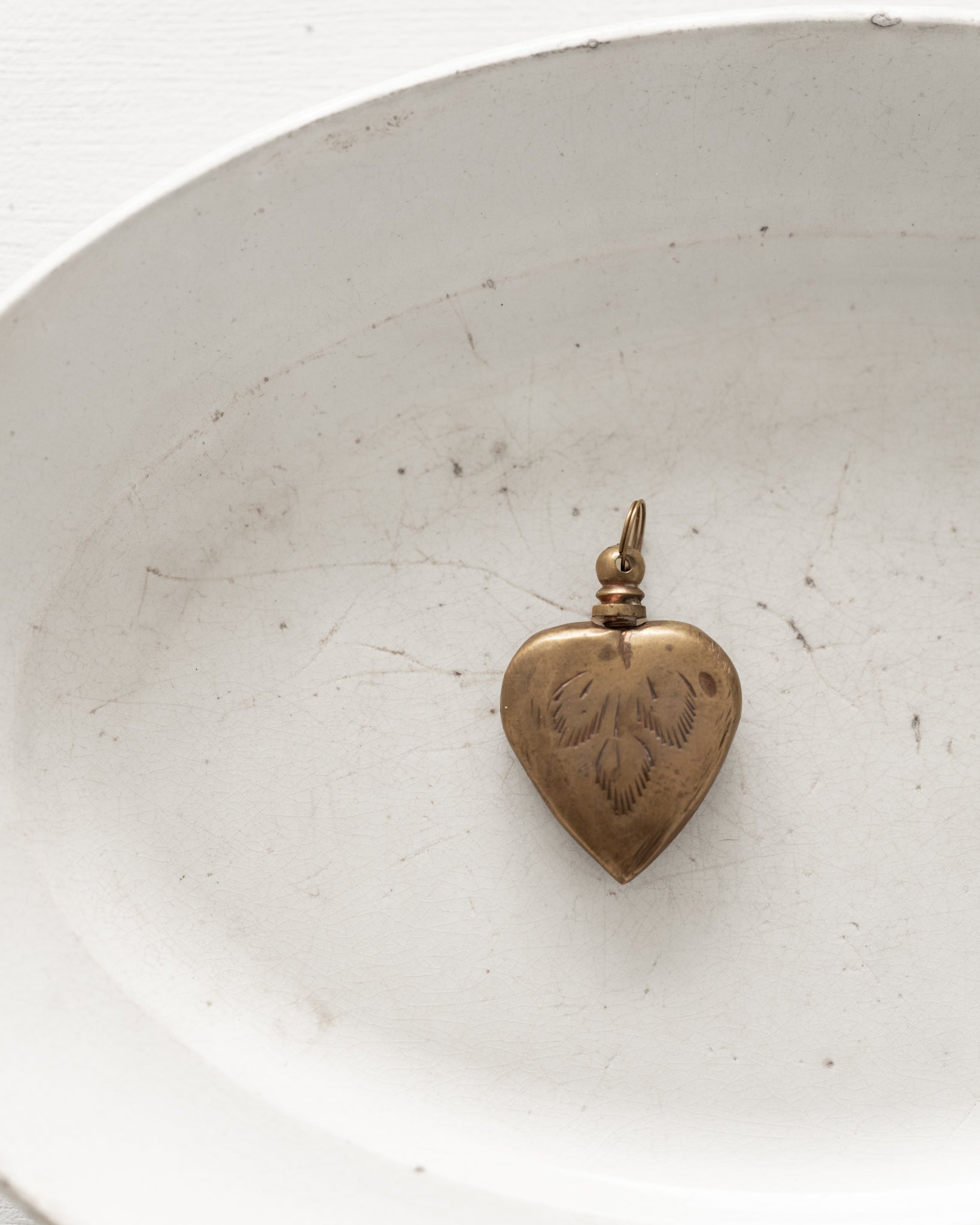 C.1900-1920|Heart Scent Bottle Pendant with Dauber
