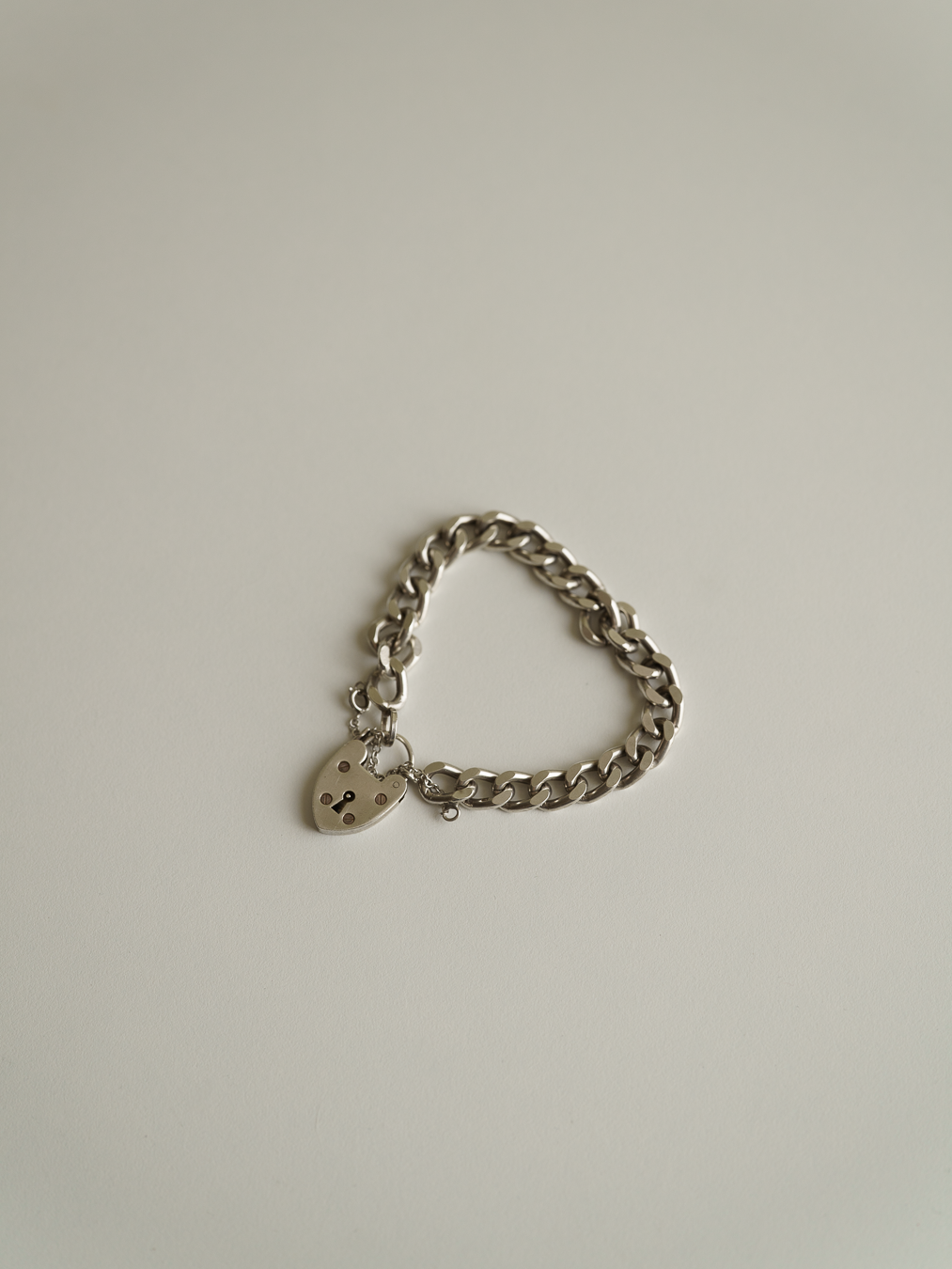 1975|Silver Heart Padlock Bracelet