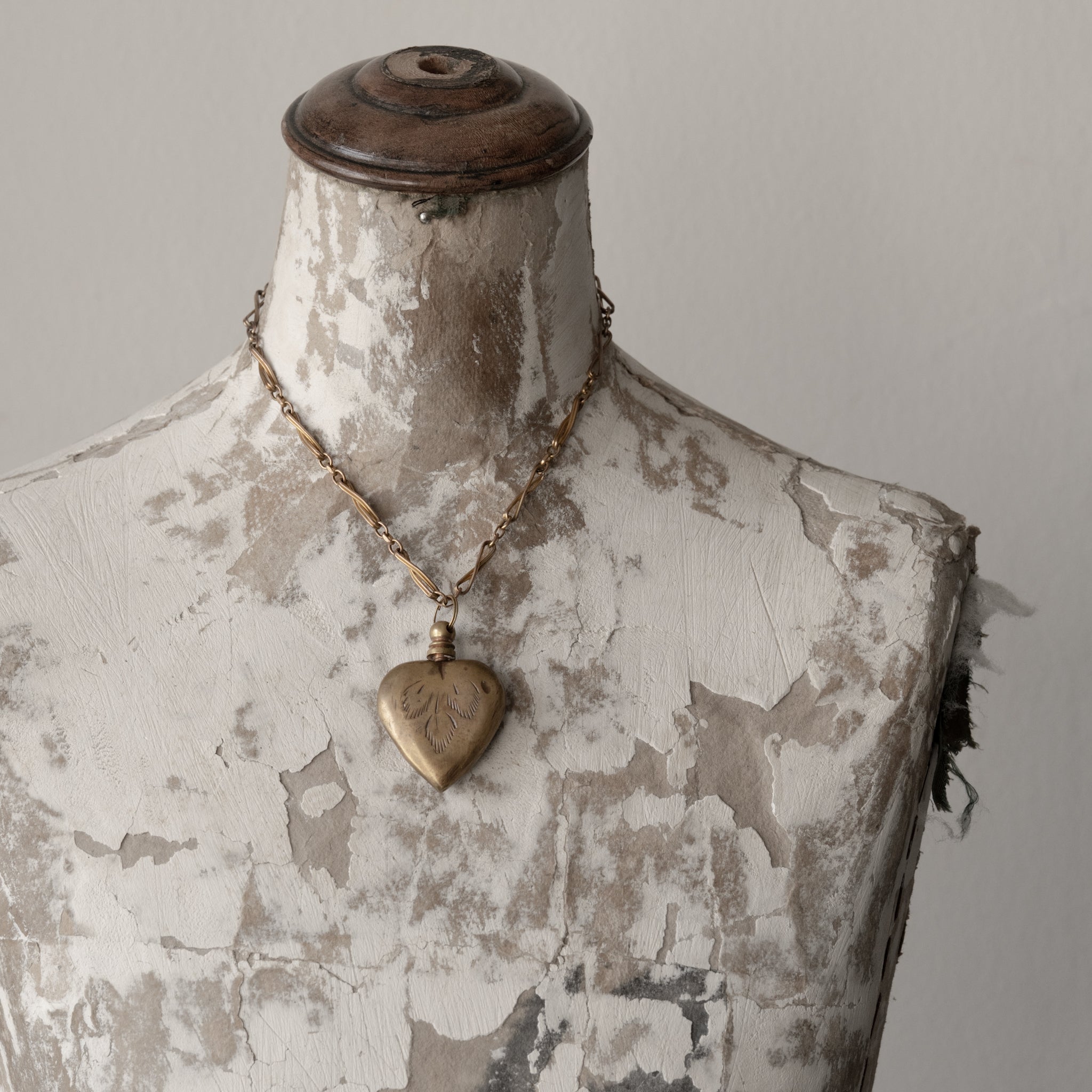 C.1900-1920|Heart Scent Bottle Pendant with Dauber