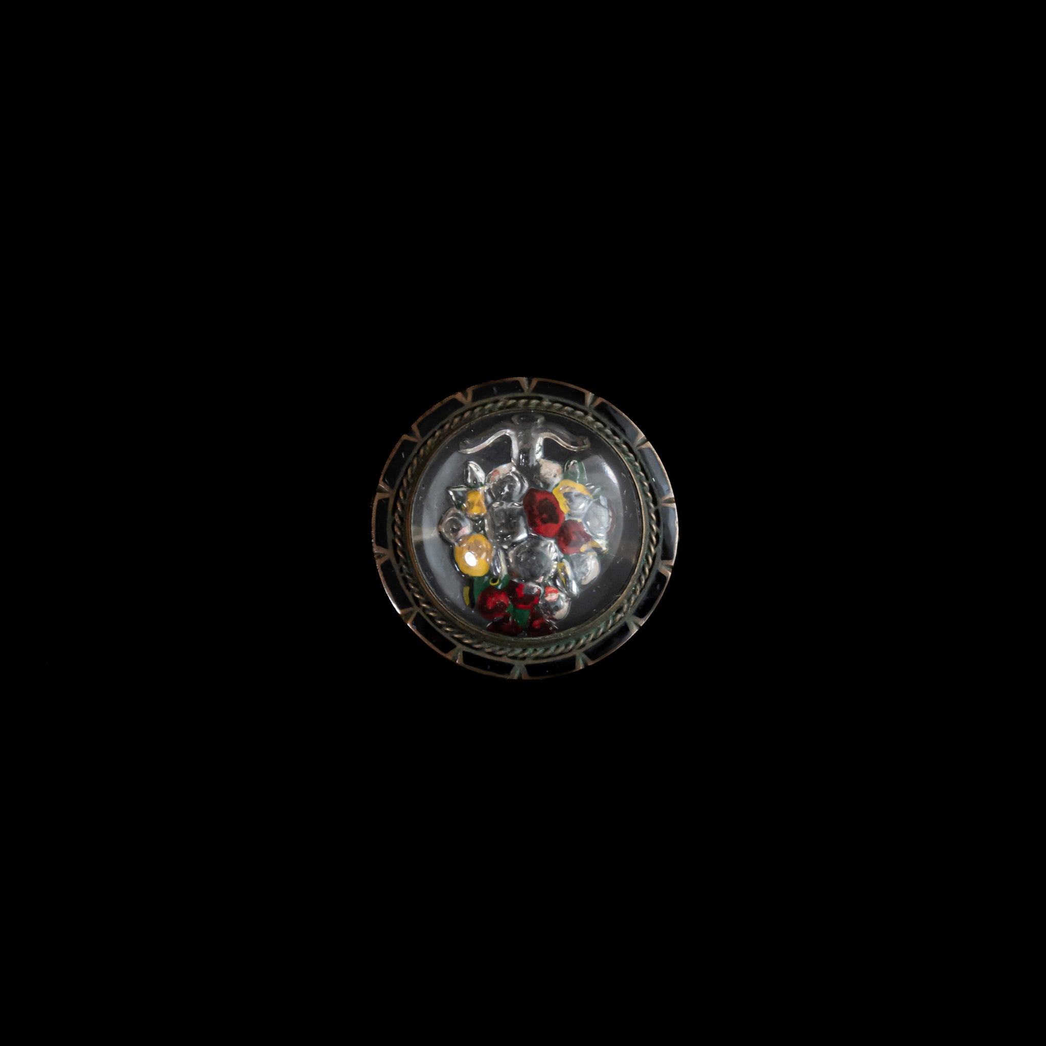 Grape Rose Tree Glass Brooch