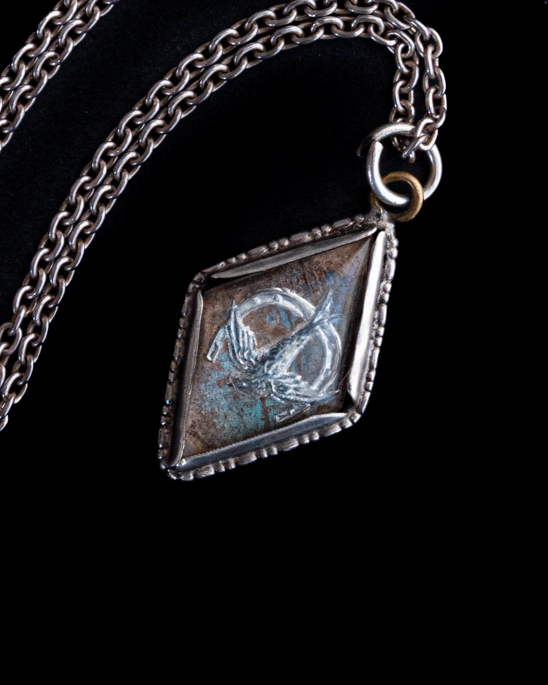 L'Oiseau Bleu and Horseshoe Silver Necklace