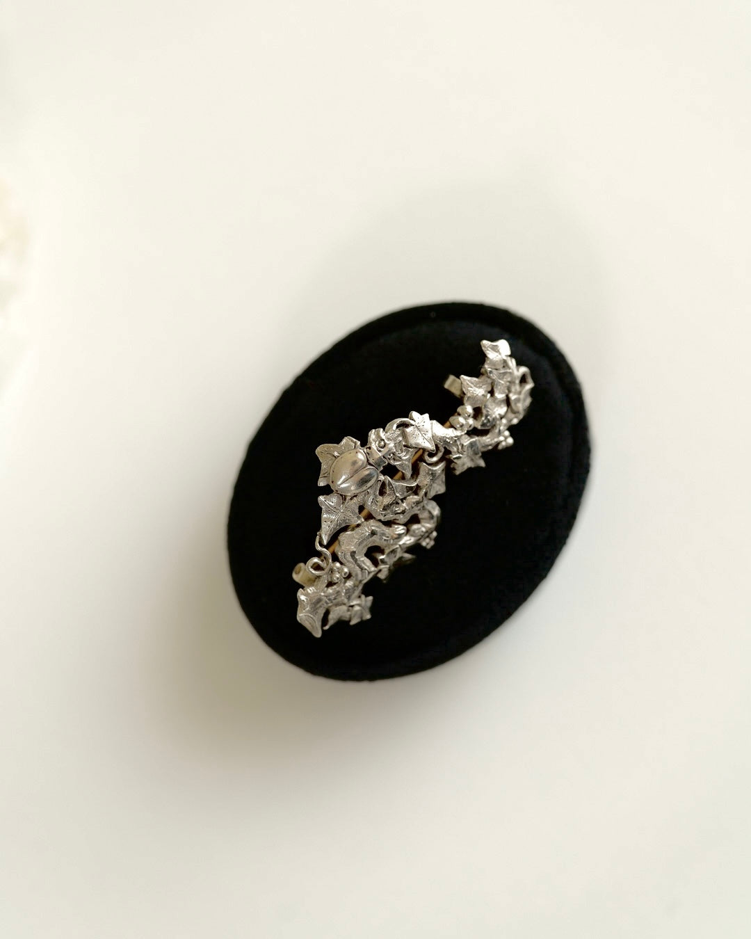 C.1900|Stag Beetle Grape Tree Silver Brooch