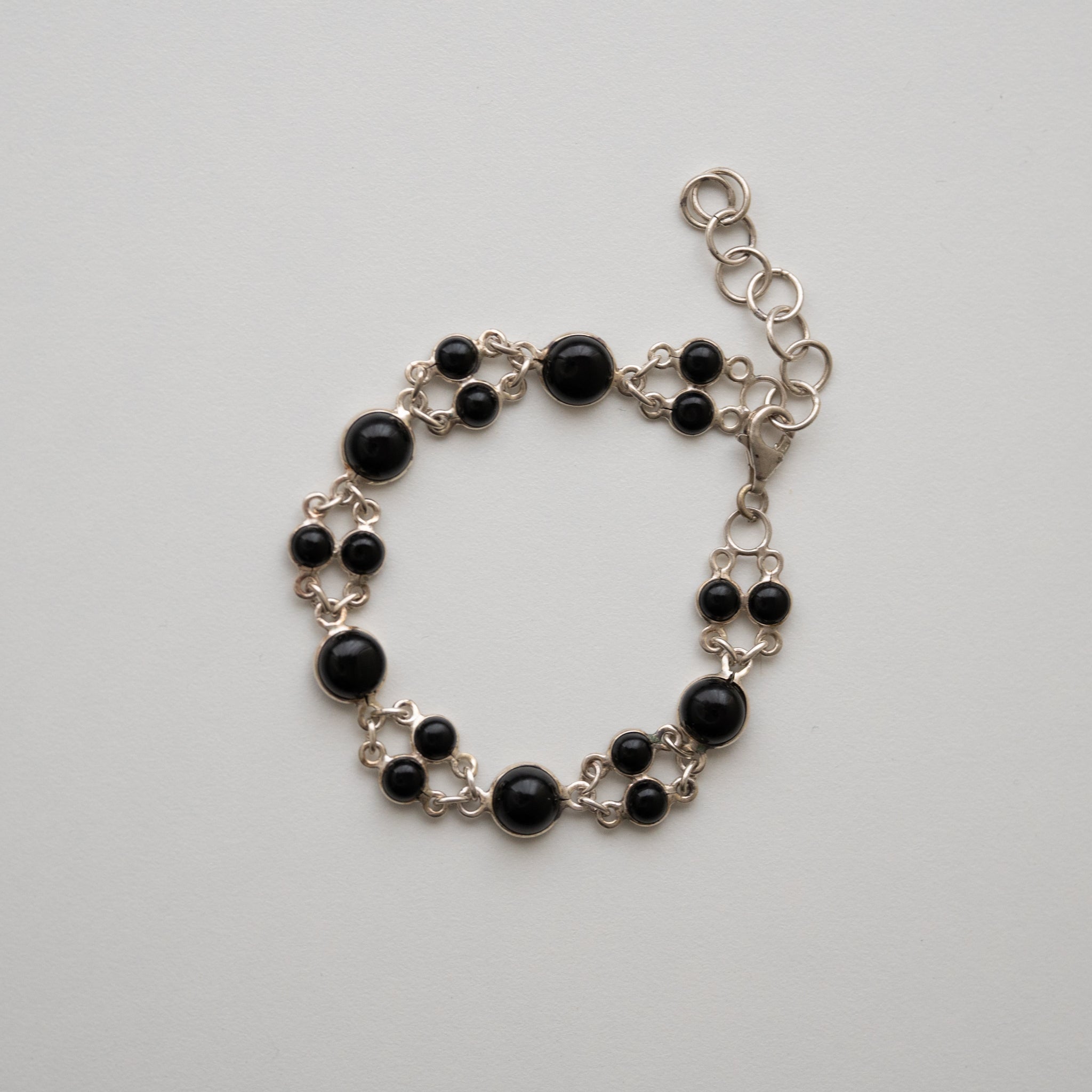 Onyx Sterling Silver Link Bracelet