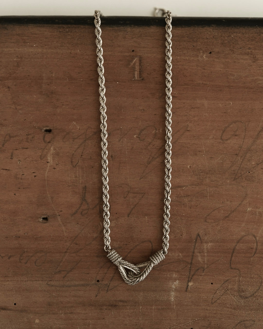 C.1950-60|Knot Silver Rope Chain Necklace