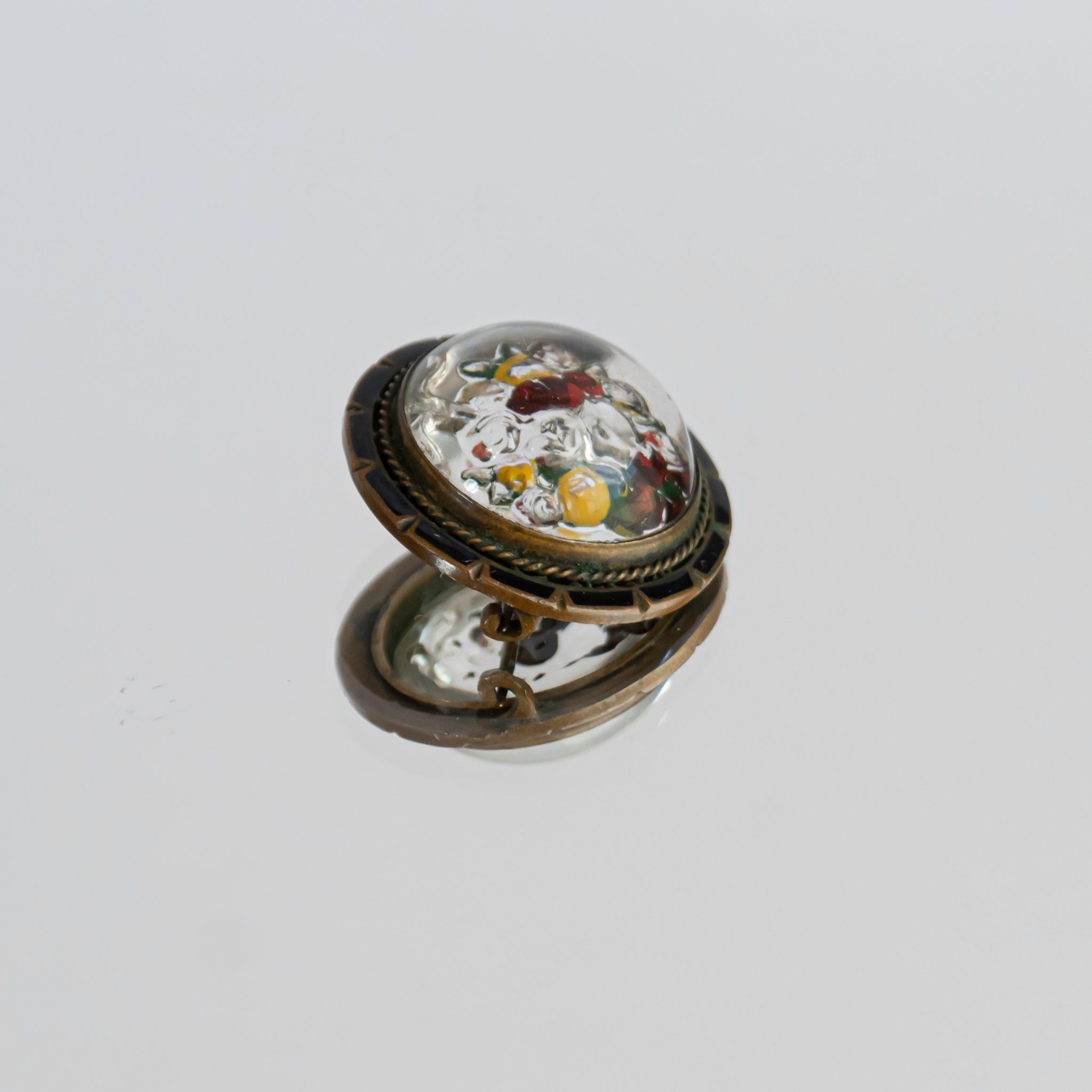Grape Rose Tree Glass Brooch