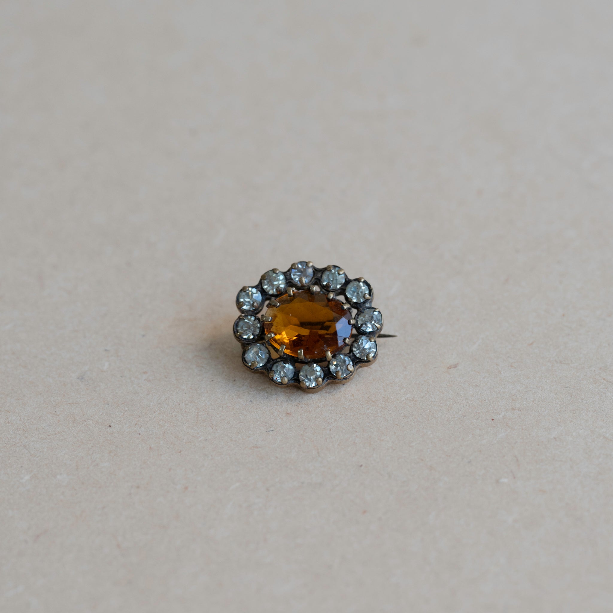 Antique Petit Orange Glass Brooch