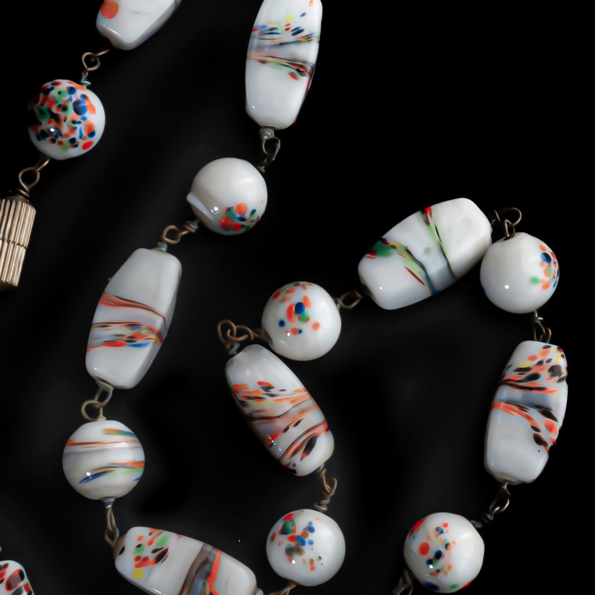 Milky Multi Color Art Glass Necklace