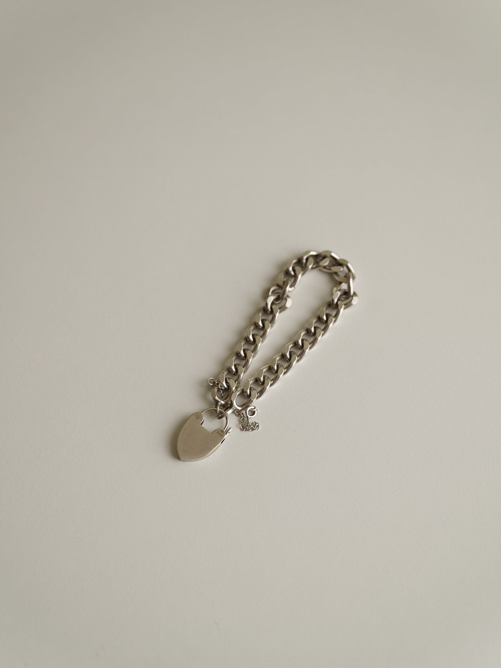 1975|Silver Heart Padlock Bracelet