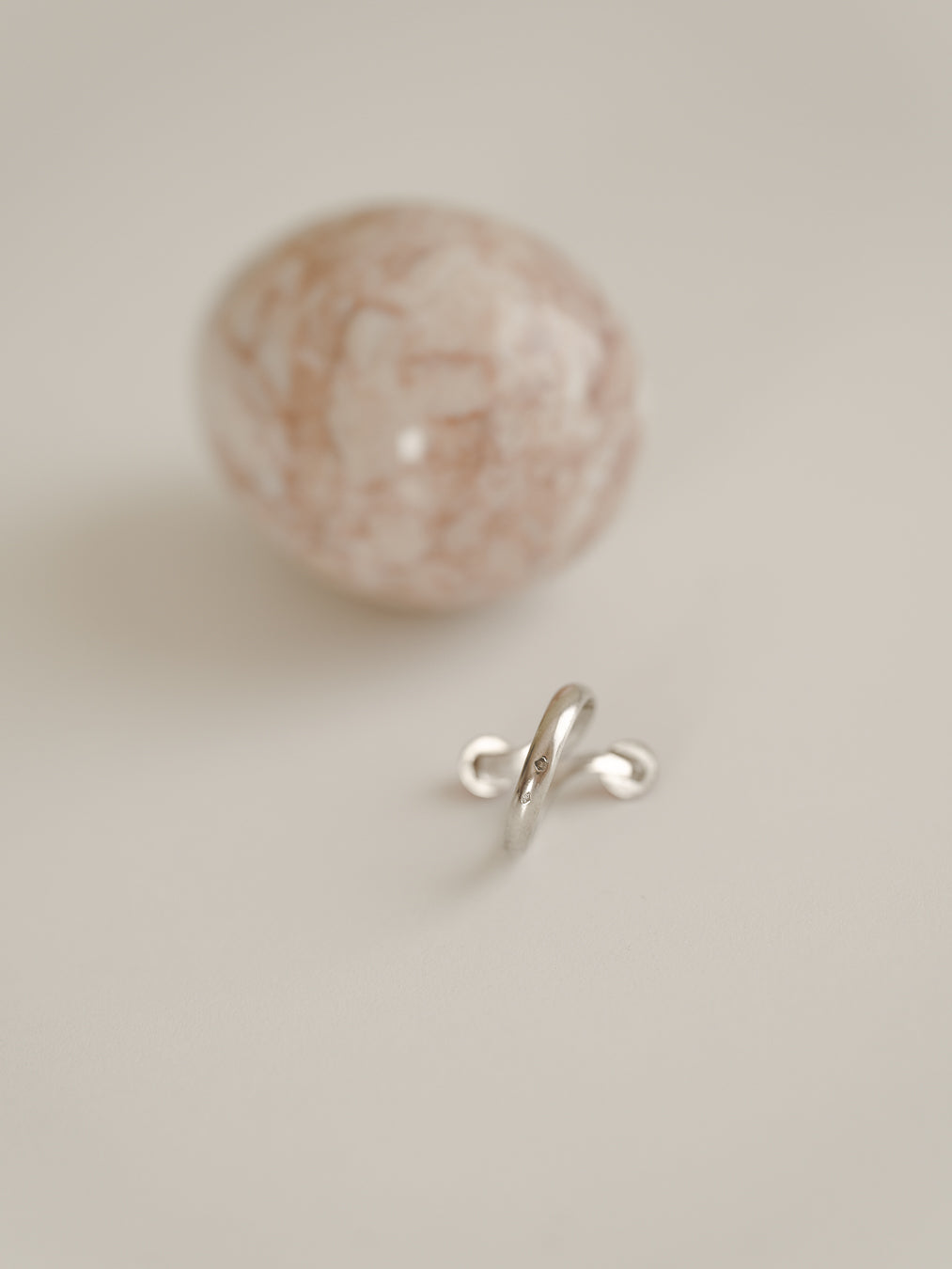C.1920-1940|Whispered Carnelian Curves French SilverRing