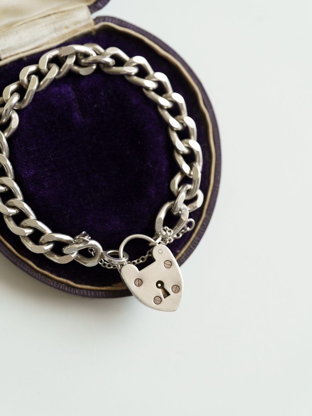 1975|Silver Heart Padlock Bracelet