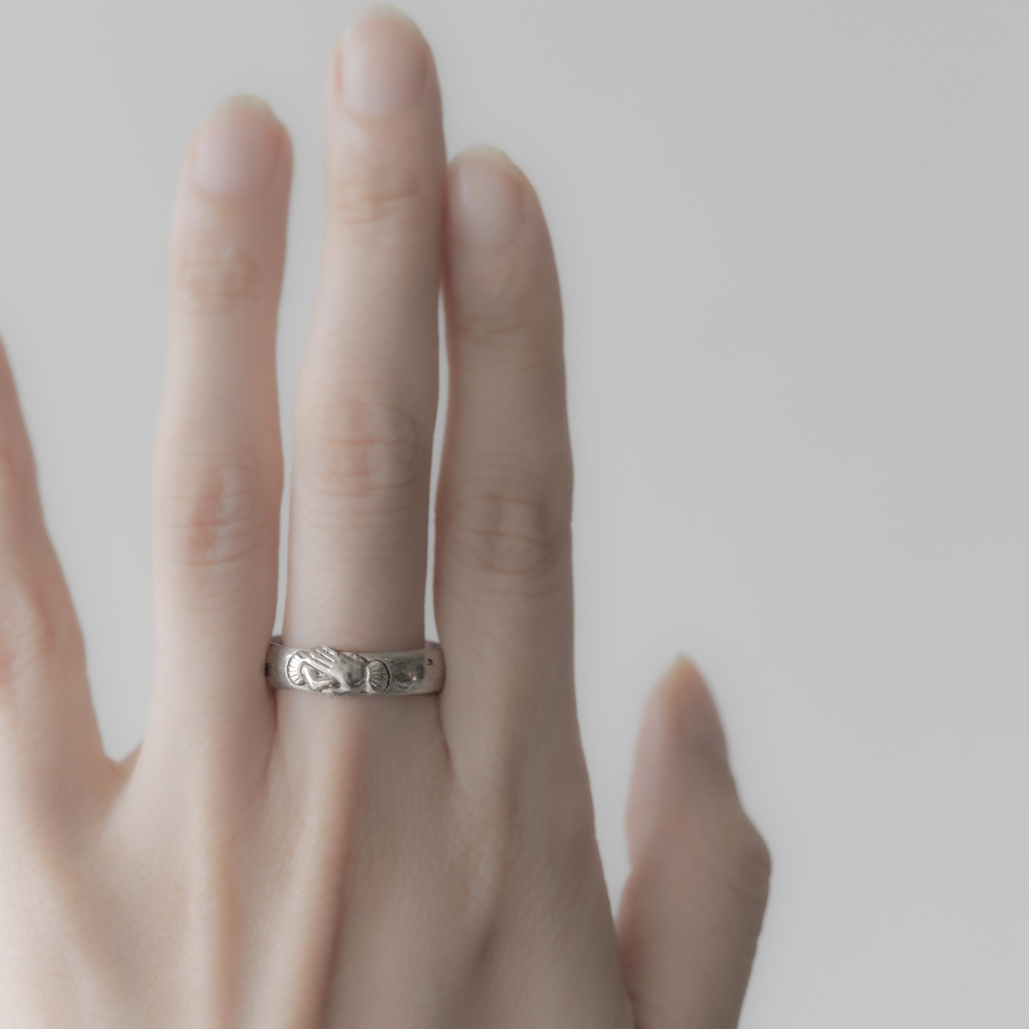 C1890-1920|French Silver Fede Ring