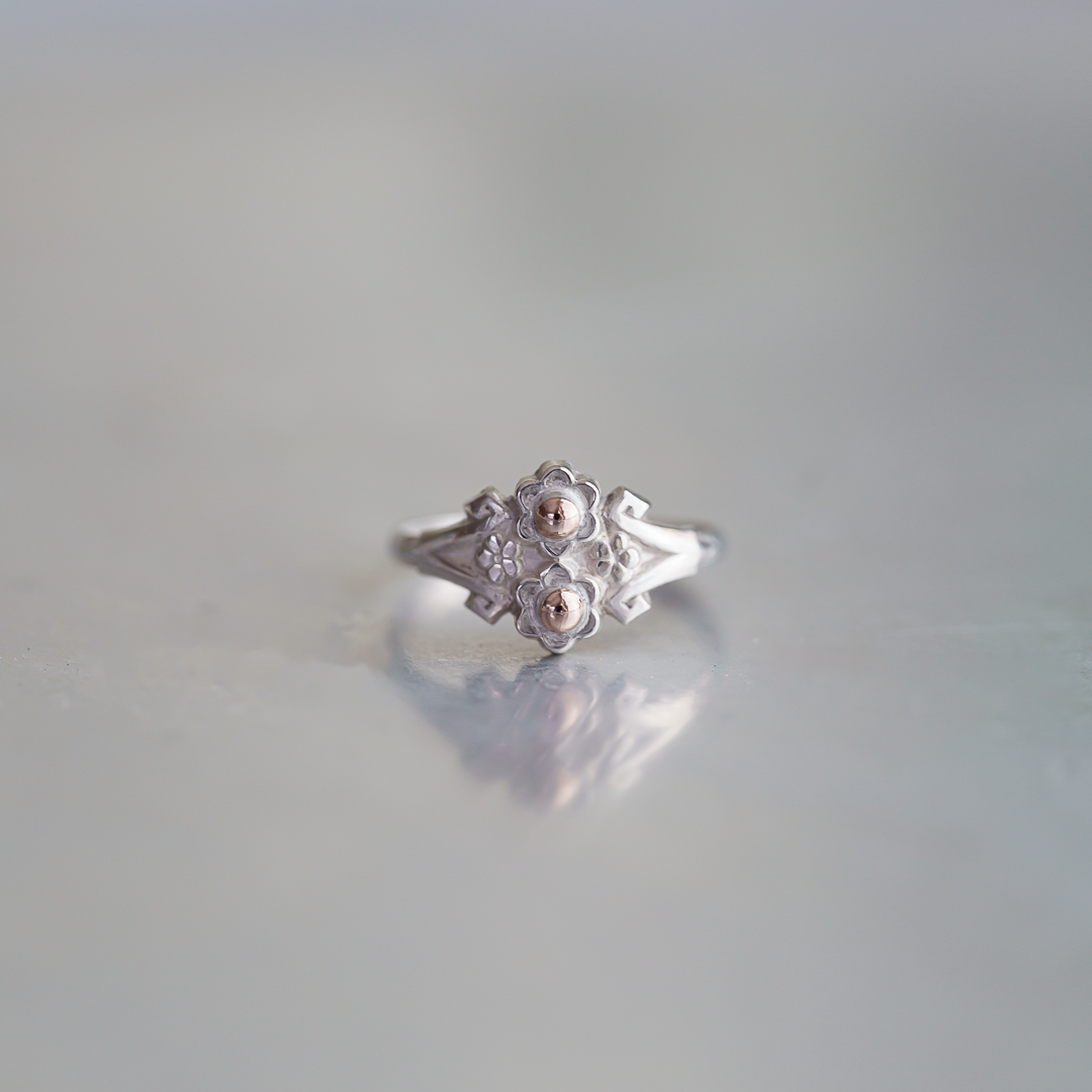 C.1900|Silver & Rose Gold Winter Blossom Ring +サイズ調整8.5号
