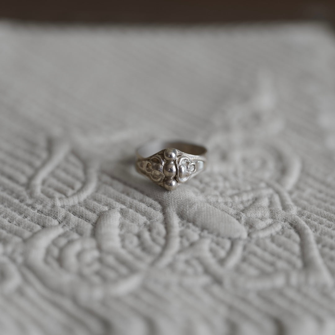 C.1900 "Bourgeon" French Silver Ring