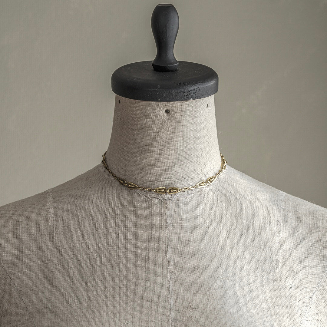 C.1900-1915|Teardrop Motif Milgrain Link Albert Chain