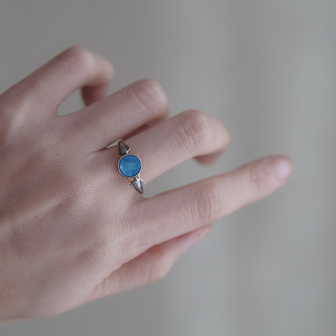 C.1930-1950|Blue Mont Saint-Michel Medaille Ring