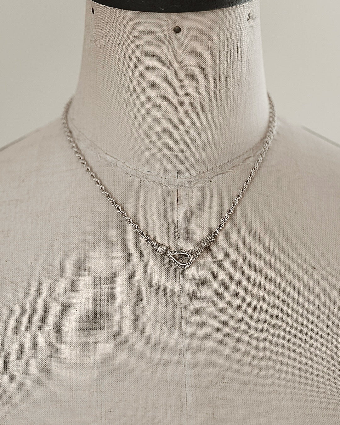 C.1950-60|Knot Silver Rope Chain Necklace