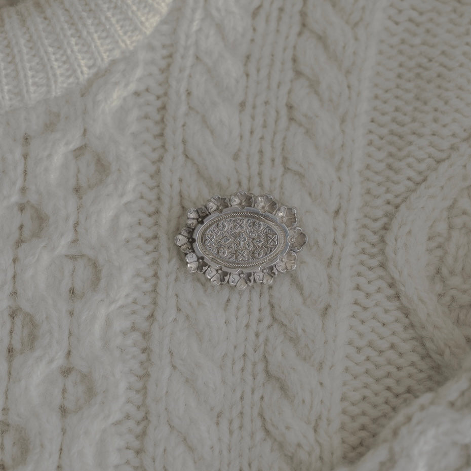 Sterling Silver Brooch with Nordic Forest Motifs