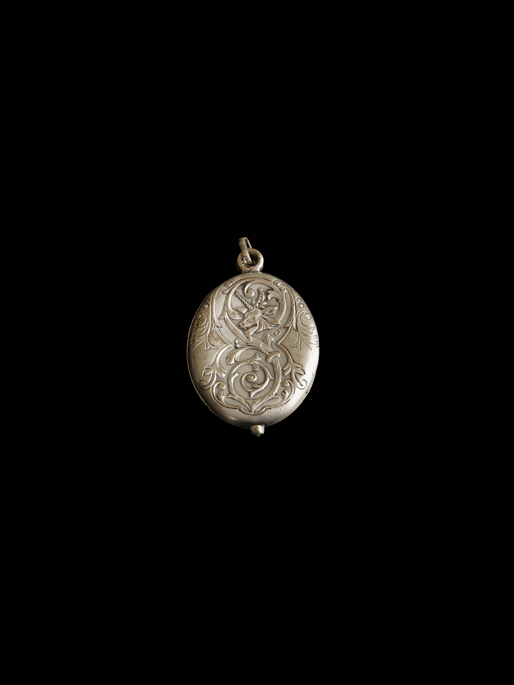 C.1900 Silver Locket Pendant with Mythical Beast Motif
