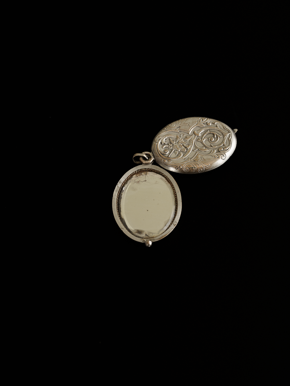 C.1900 Silver Locket Pendant with Mythical Beast Motif
