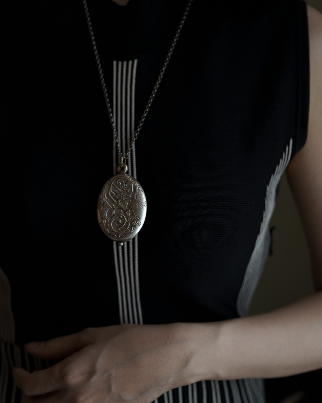 C.1900 Silver Locket Pendant with Mythical Beast Motif