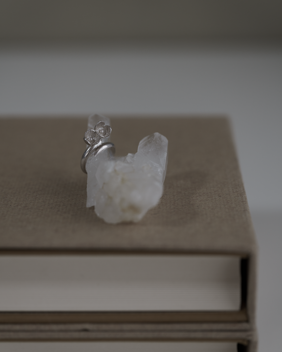 C.1950-|Silver Floral Double Cup Ring