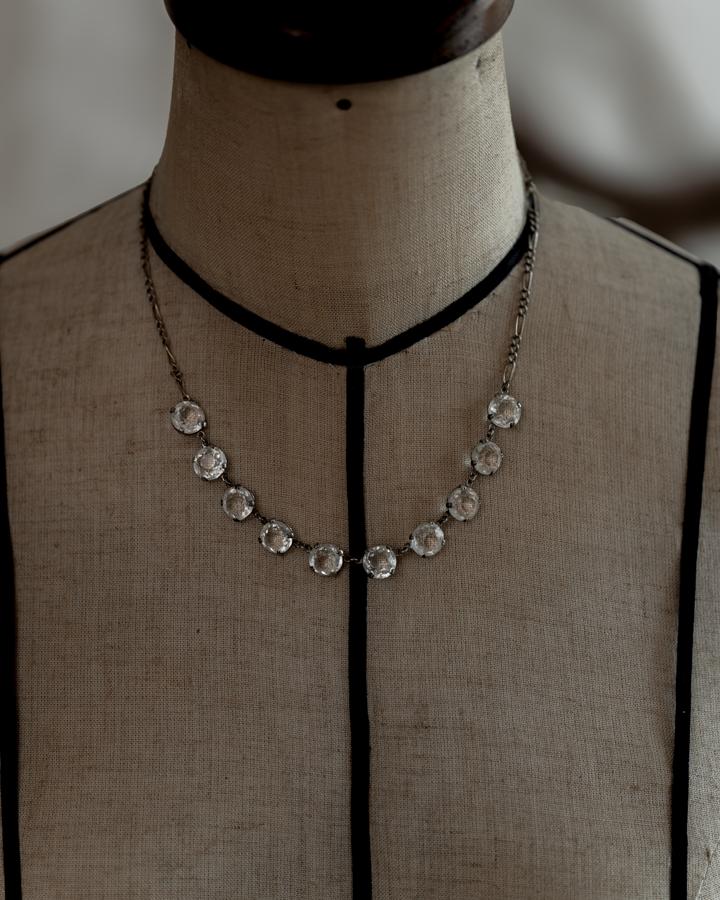 C.1950s Clear Crystal Rivière Necklace