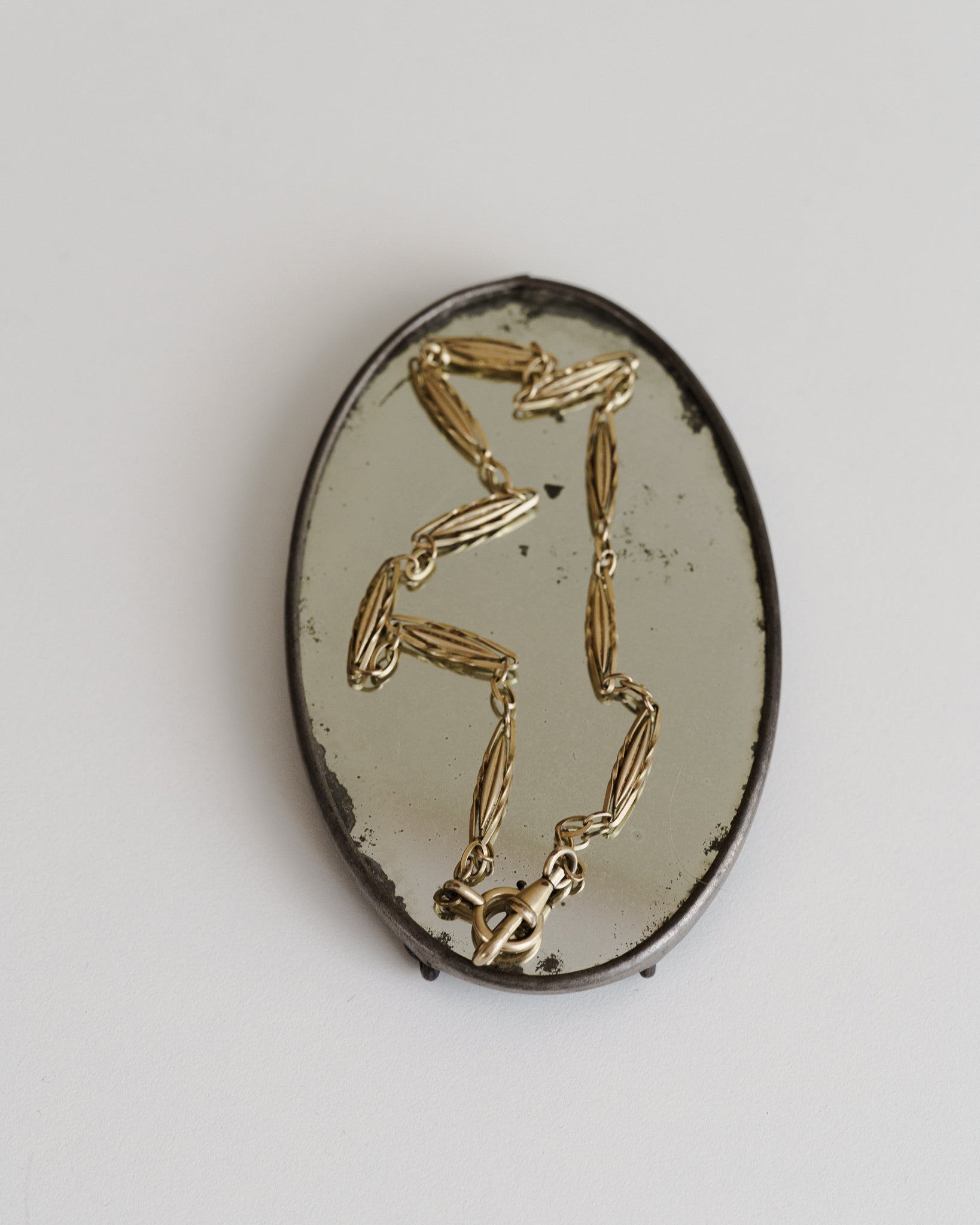 C.1910-1930|Leaf Motif Navette-Link Chain