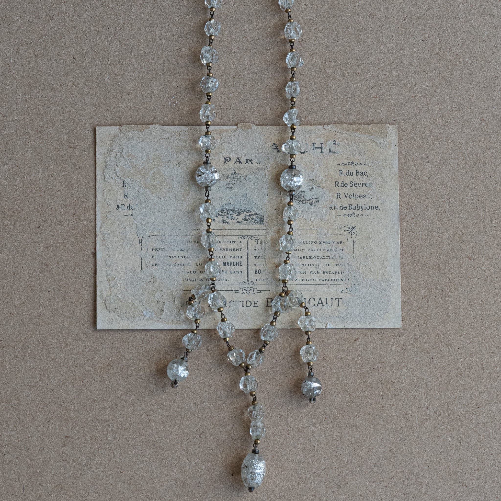 Rose Bud Clear Glass Necklace