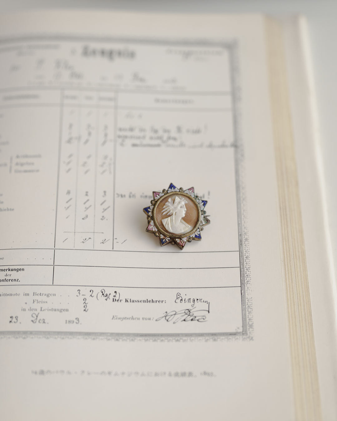C.1890–1910 Micro Mosaic & Shell Cameo Brooch