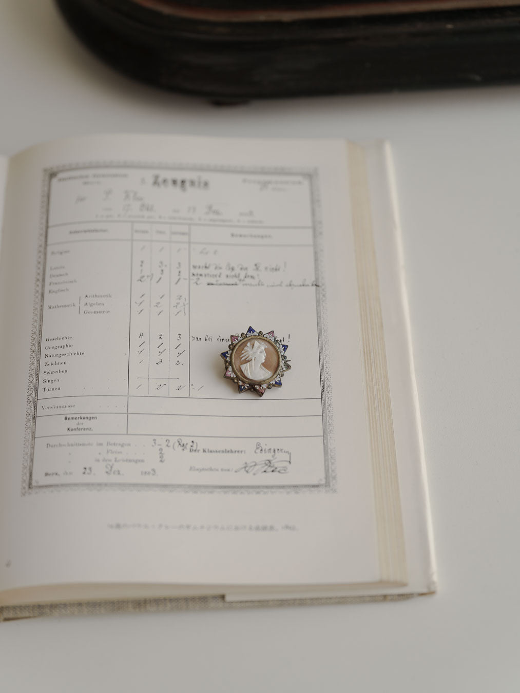 C.1890–1910 Micro Mosaic & Shell Cameo Brooch