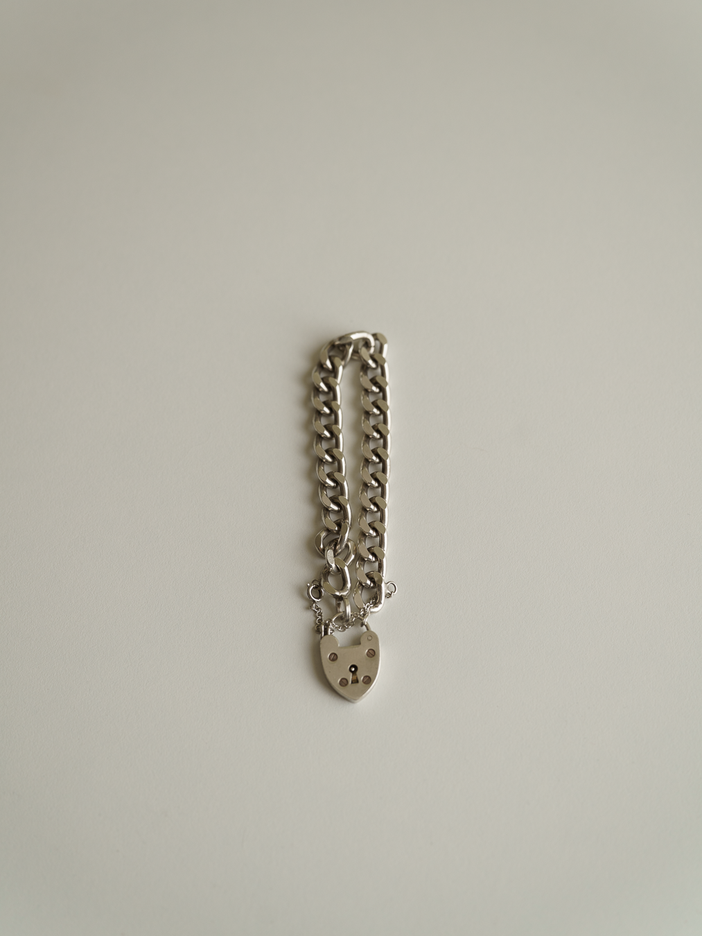 1975|Silver Heart Padlock Bracelet