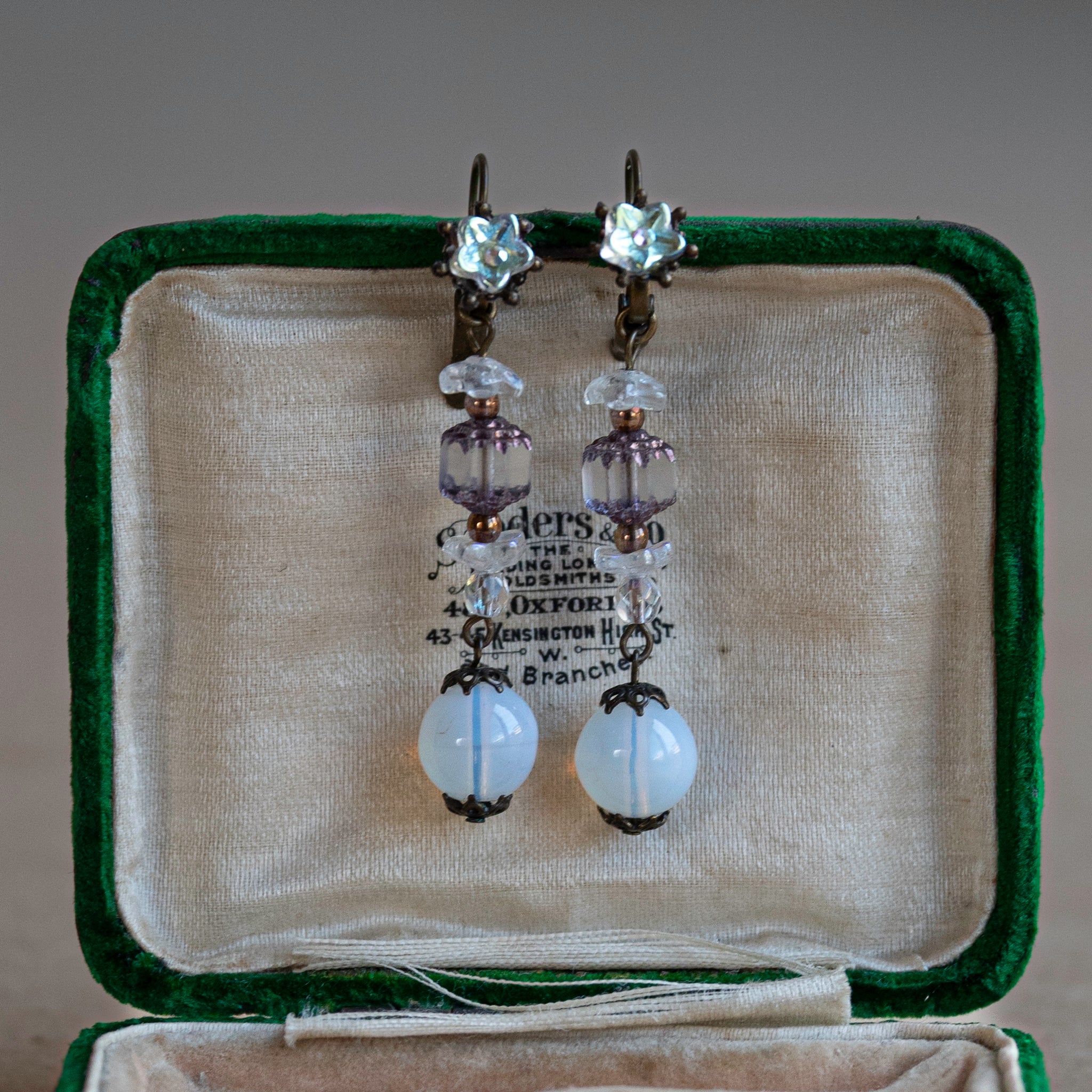 Flora Purple Glass Drop Earrings