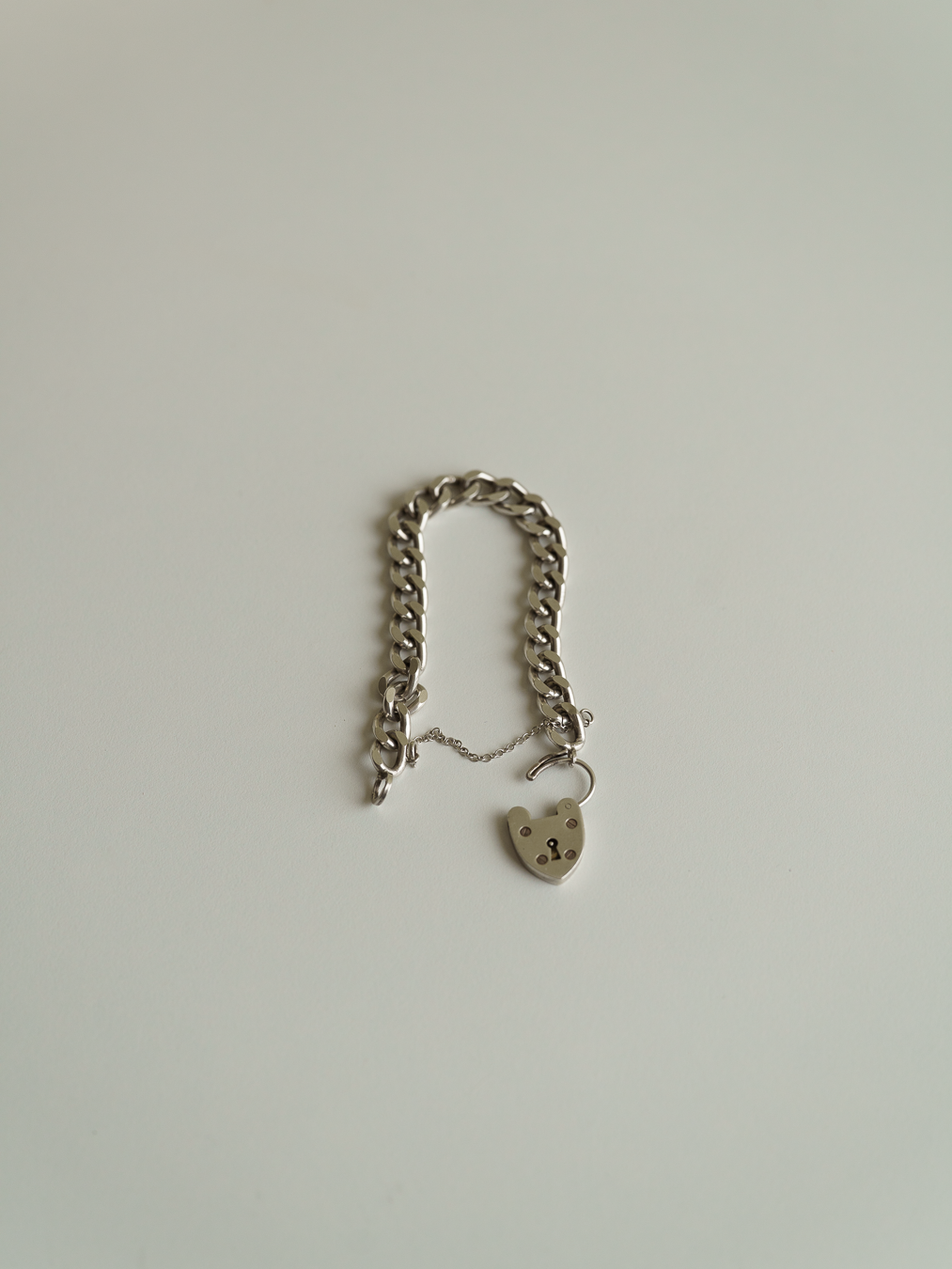 1975|Silver Heart Padlock Bracelet