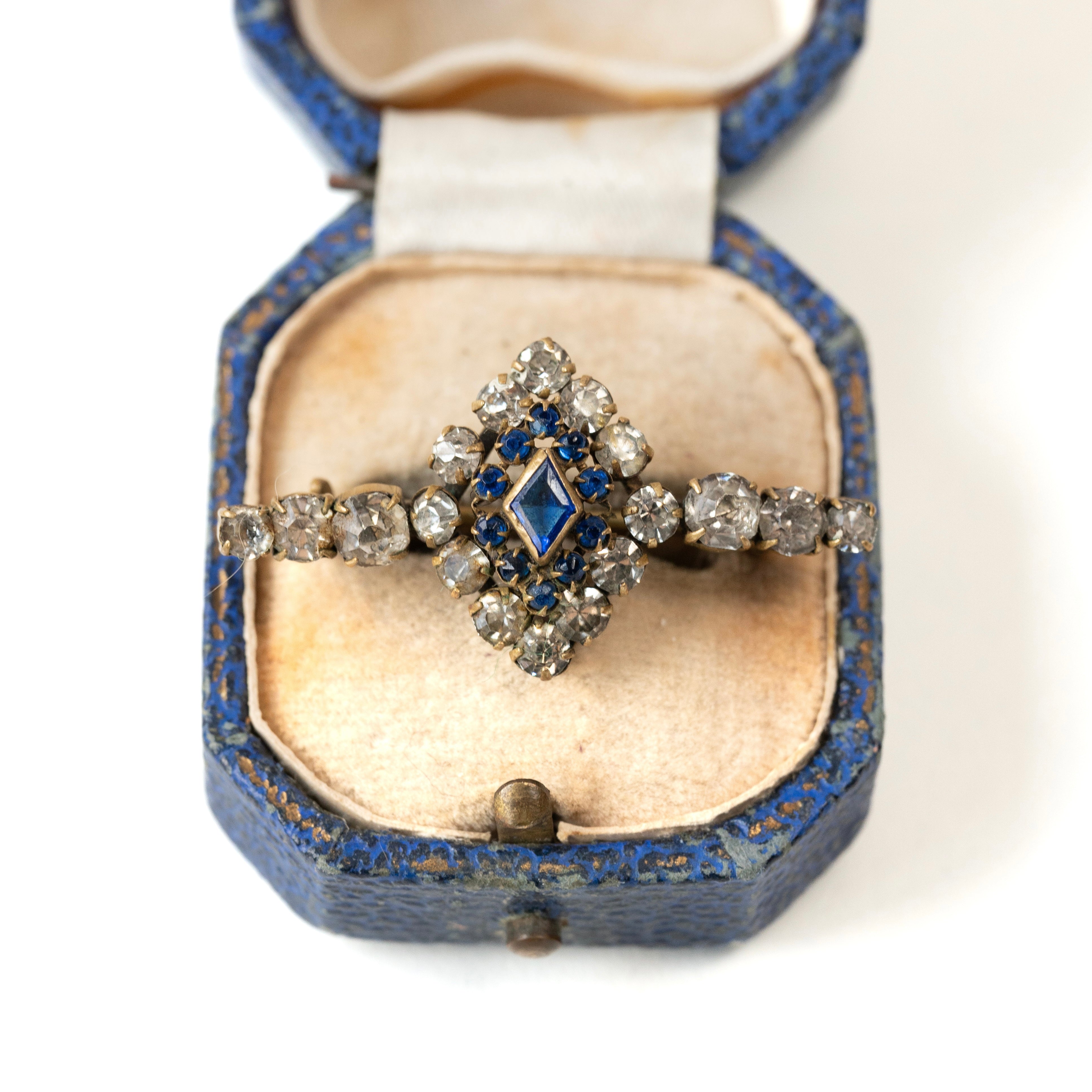 Petit Blue Clear Glass Brooch