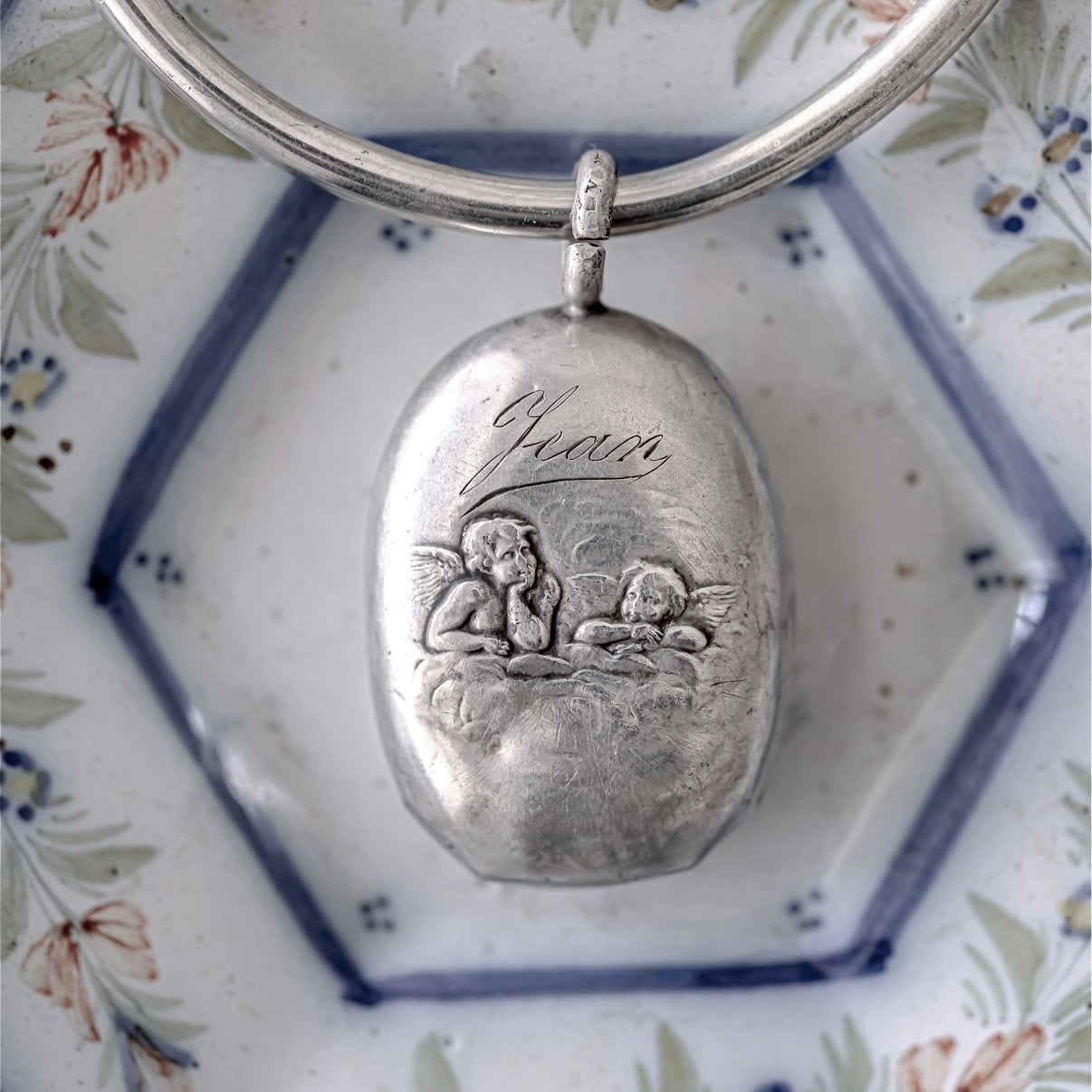 C.1900｜Angel Silver Baby Rattle Converted Pendant “Jean”
