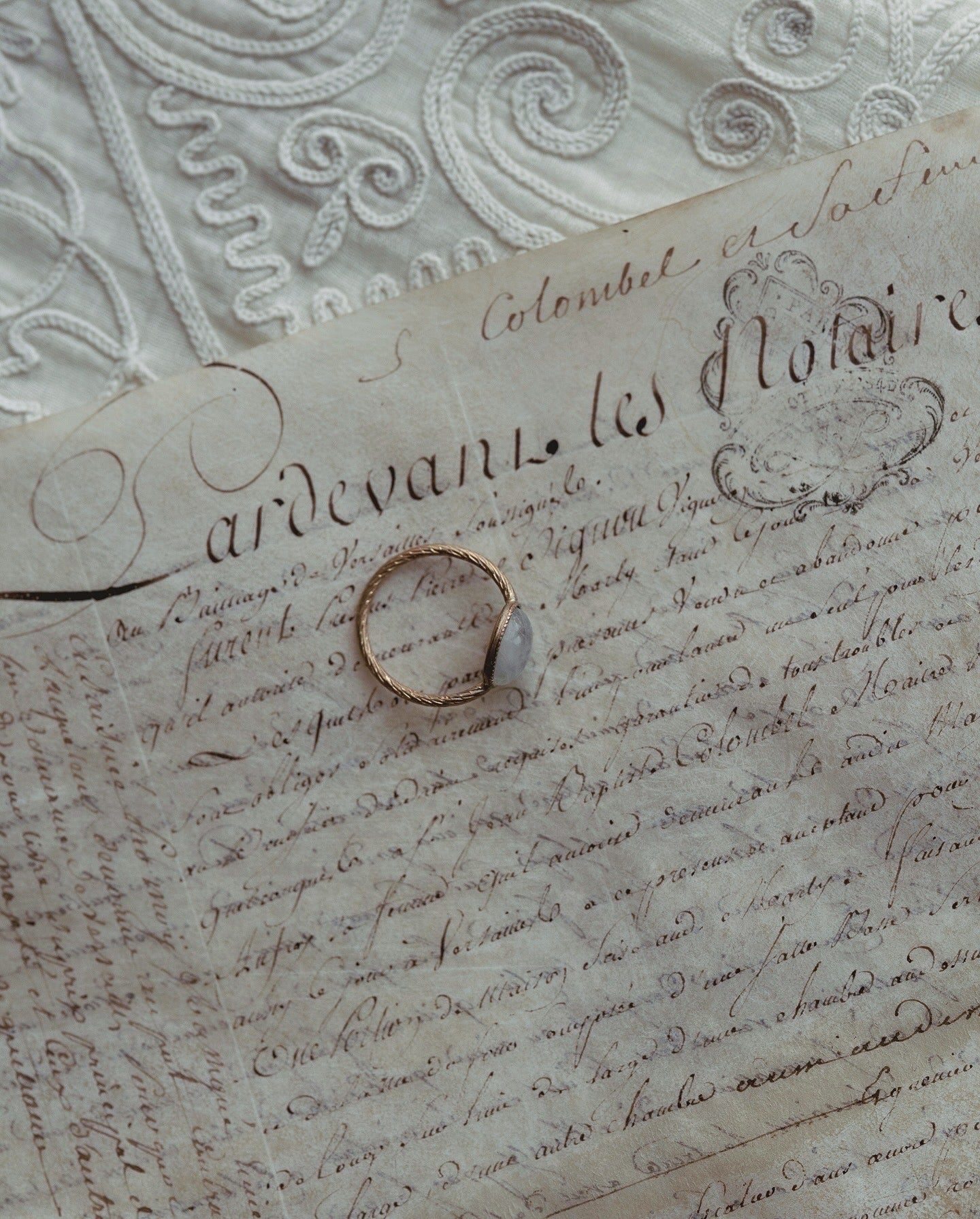 C.1960 Blue Moon Stone Ring / Pierre de Lune