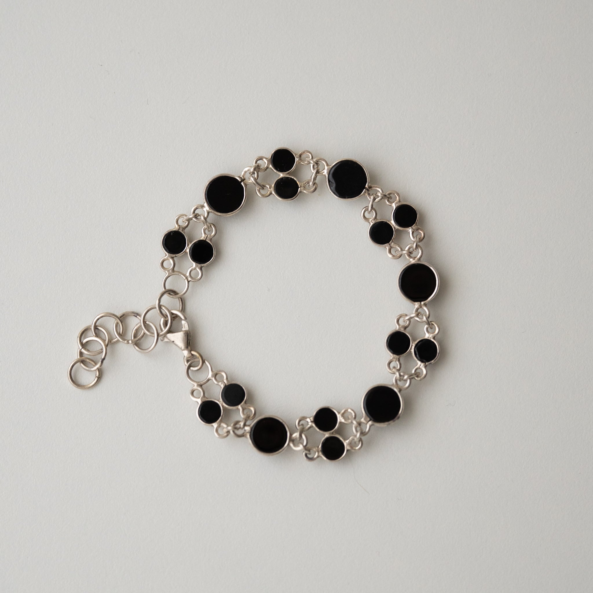 Onyx Sterling Silver Link Bracelet