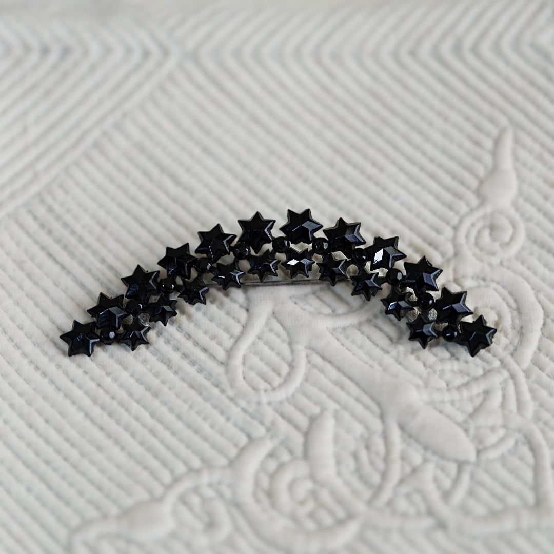 C.1900 Hexagram Black Glass Star Brooch