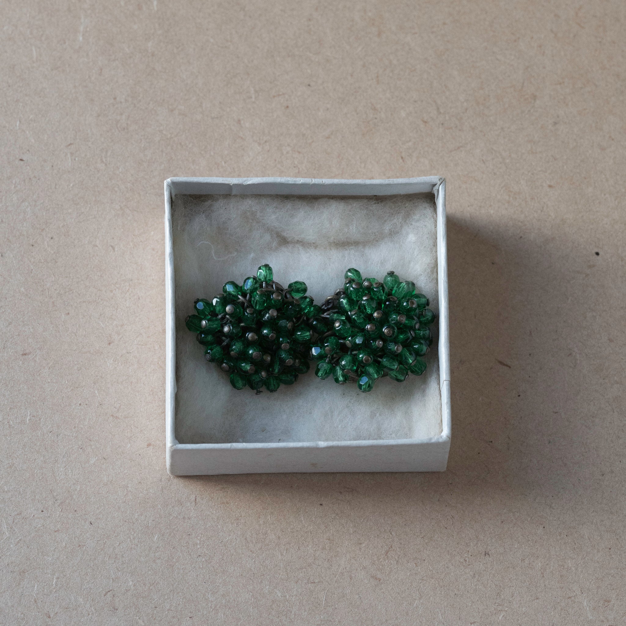 Green Glass Beads Earrings
